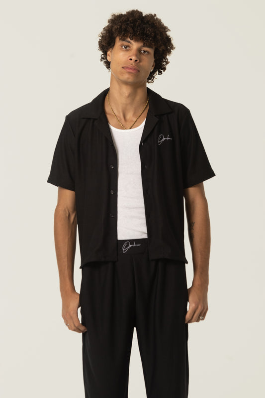 Ribbed Camp Collar Shirt