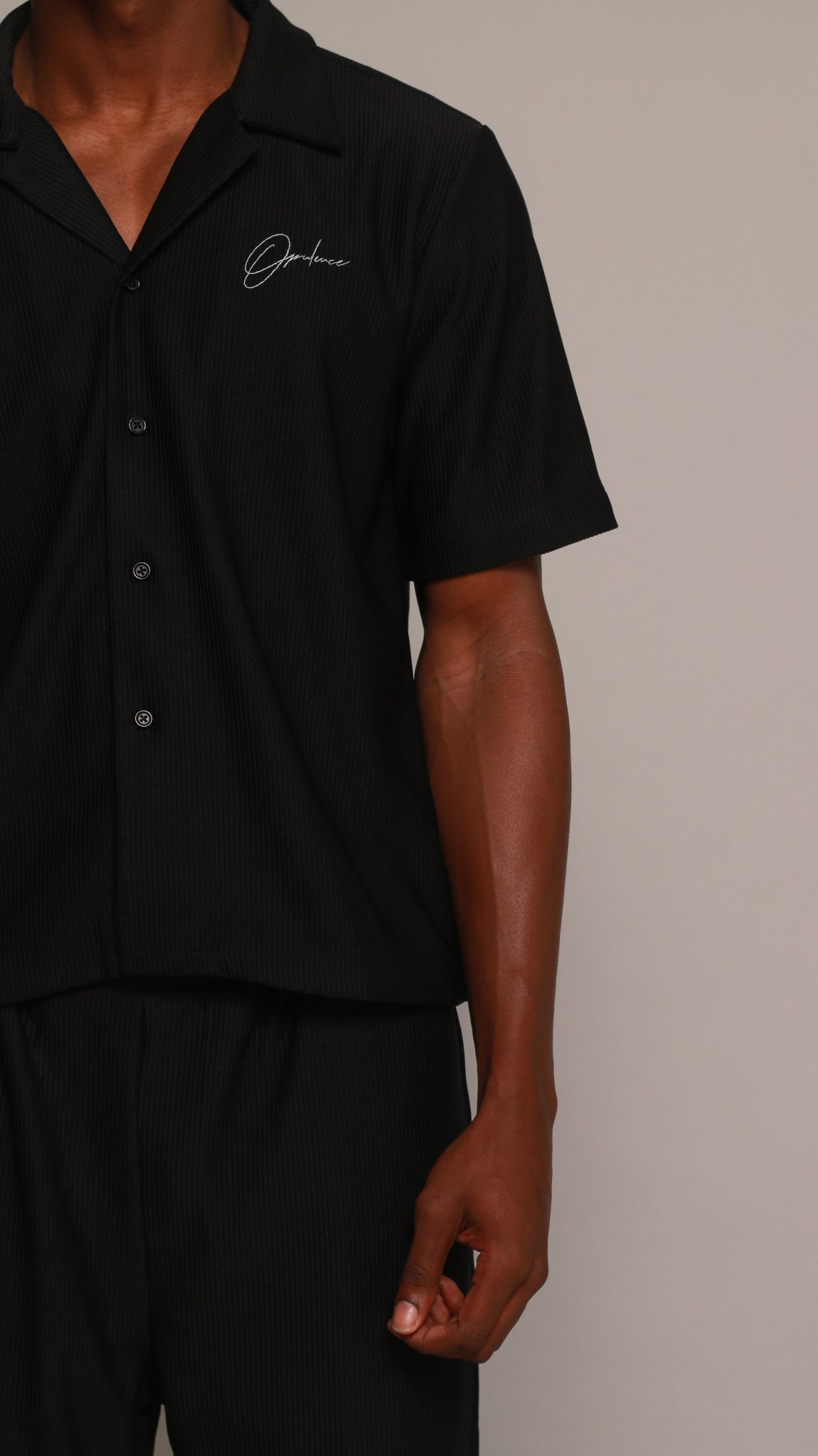 Ribbed Camp Collar Shirt